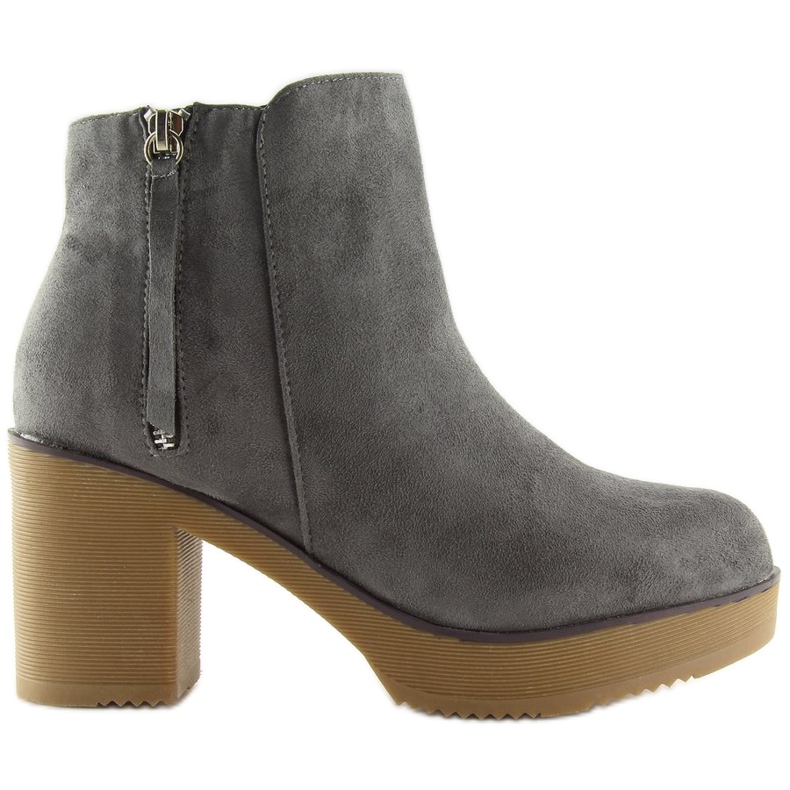 Szürke Csizma stabil sarokon szürke YL96009 Szürke