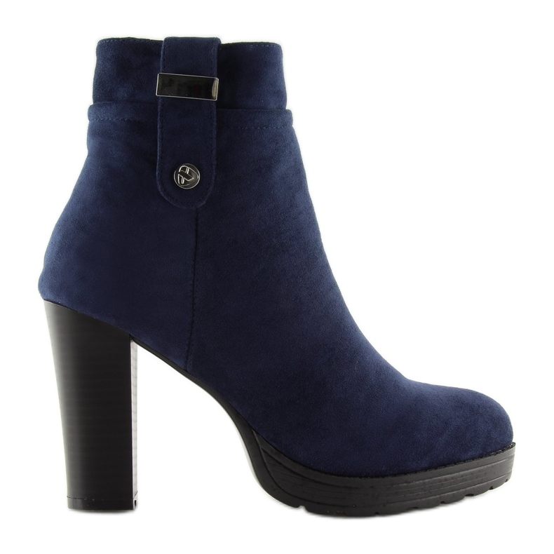 Navy blue magas sarkú csizma BK3233 Navy sötétkék Navy blue magas sarkú csizma BK3233 Navy sötétkék