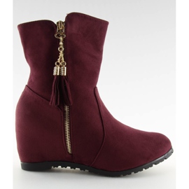 Csizma ék sarkú AB02-36 Winered piros