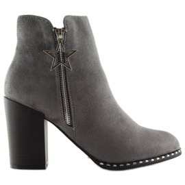 Csizma stabil sarokon szürke 8576-2 Szürke