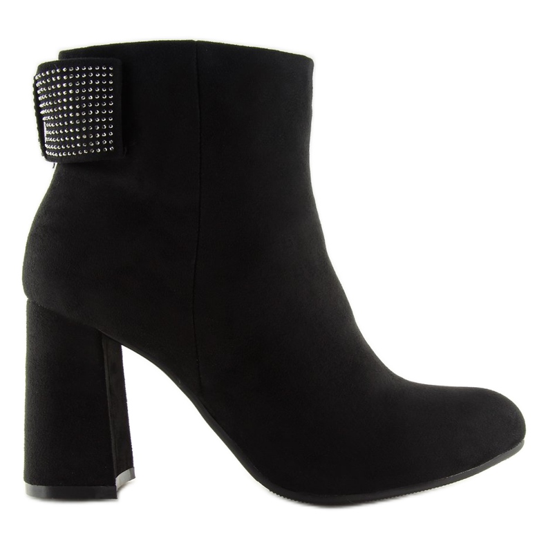 Fekete magas sarkú csizma Z199 Fekete