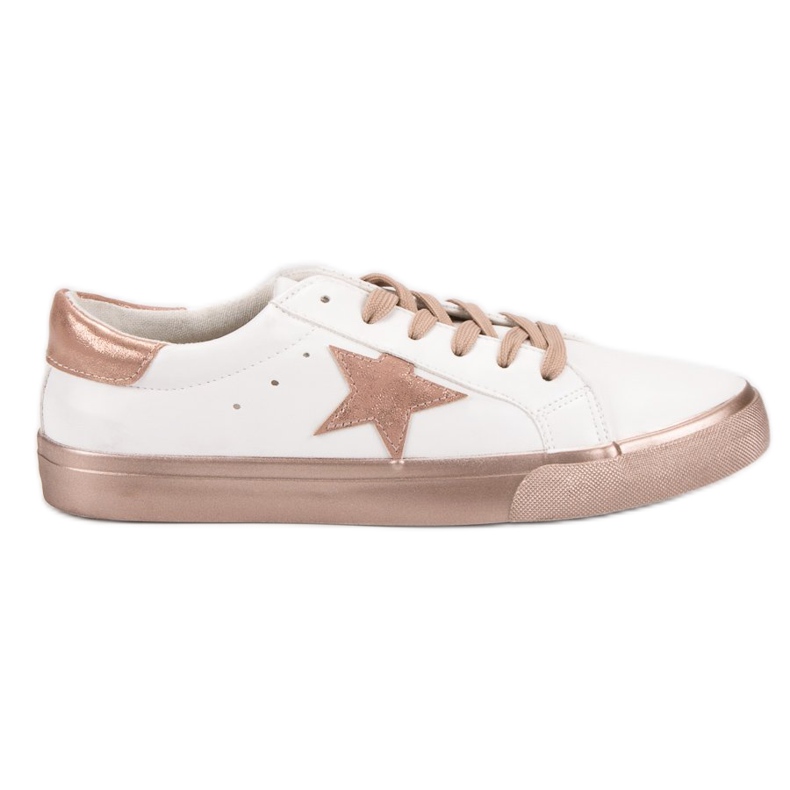 Stílusos alacsony cipők fehér sárga