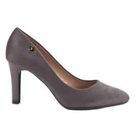 VINCEZA velúr sarok szürke