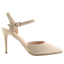 Bézs színű szandál magassarkún J1126-1 Bézs