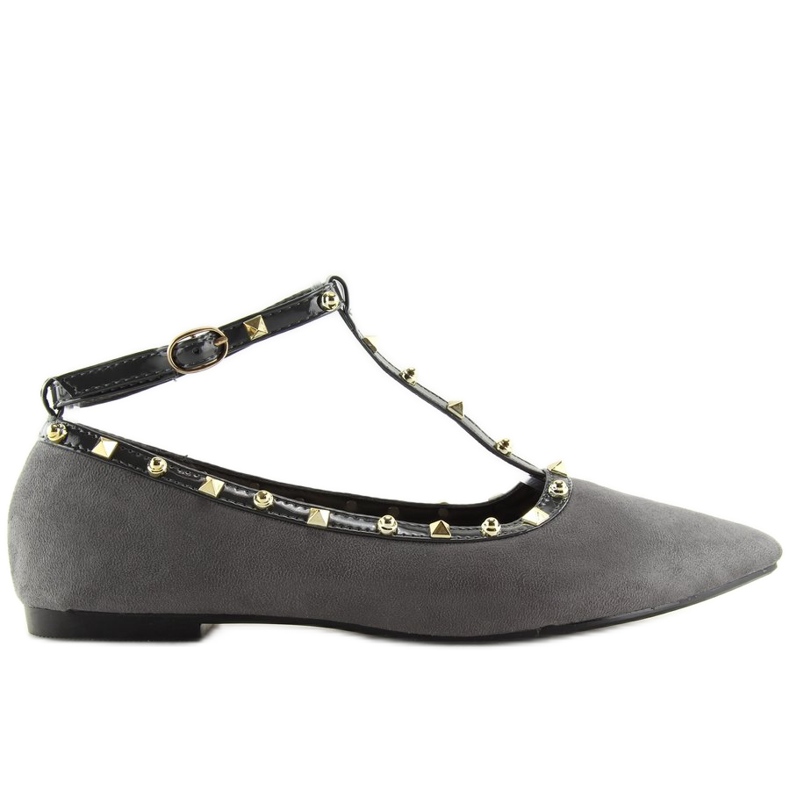 Szürke sarkú balerinák 127-13 Szürke