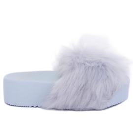 Szürke CK77P Szürke papucs szőrmével Szürke CK77P Szürke papucs szőrmével
