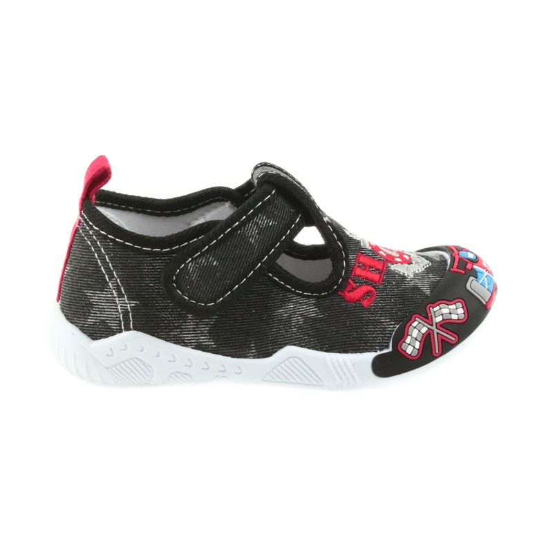 American Club fekete gyerekcipő tépőzárral 26/19 szürke piros