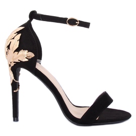 Fekete szandál magassarkún fekete 708-18 Fekete