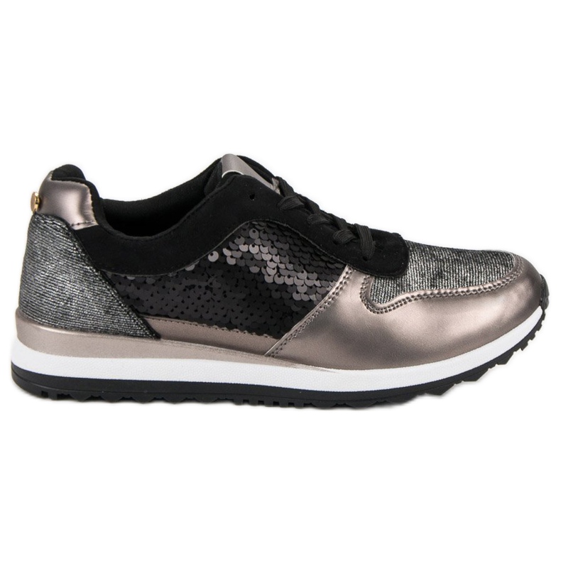 Sportcipő flitterekkel fekete szürke sárga