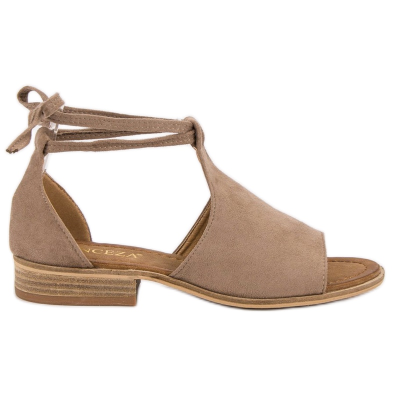 VINCEZA bézs színű szandál