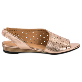 VINCEZA áttört szandál sárga