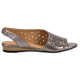 VINCEZA áttört szandál szürke