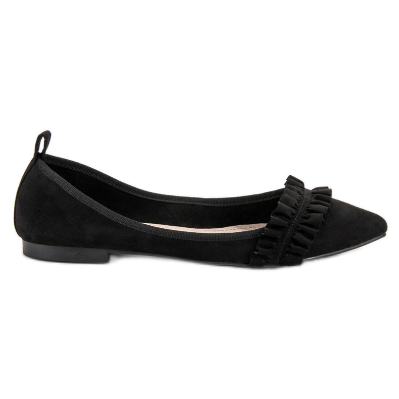 Corina Velúr balerinák sallangokkal fekete