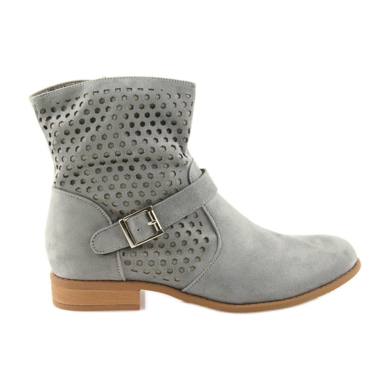 M.Daszyński Szürke velúr szürke SA142 női alkalmi csizma