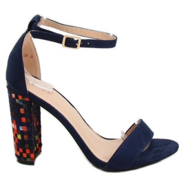 Navy blue magas sarkú szandál 708-24 Navy sokszínű sötétkék Navy blue magas sarkú szandál 708-24 Navy sokszínű sötétkék