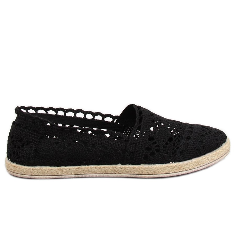 Fekete csipke espadrilles JX1020 Black