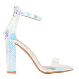 Szandál benzin ezüst színű BD344 ezüst szürke sokszínű