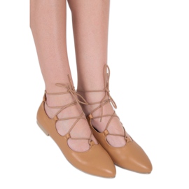 Vices Divatos kötött balerinák barna