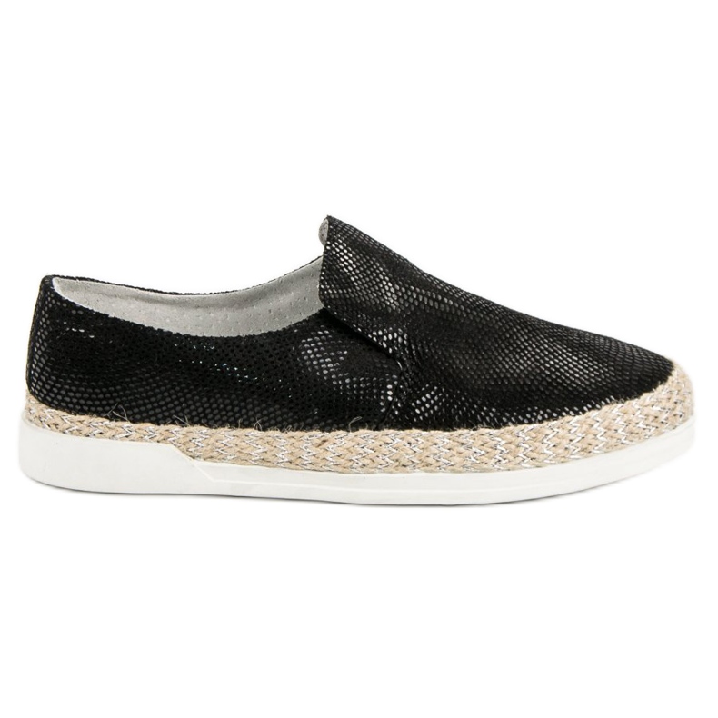 Filippo Fekete bőr espadrillák Filippo Fekete bőr espadrillák