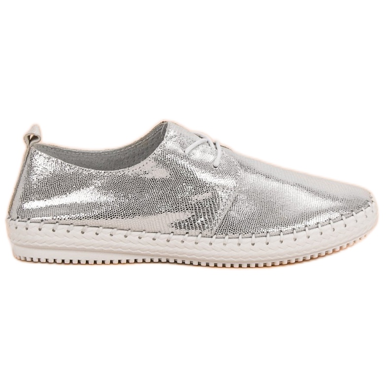 Filippo Ezüst bőr cipő szürke
