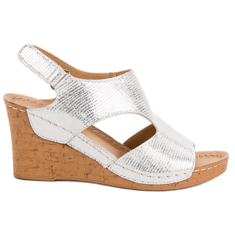 Filippo Ezüst ék szandál szürke