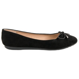 Velúr balerinák íjjal fekete