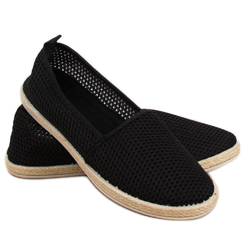 Fekete hálós espadrillák JX1029 Fekete