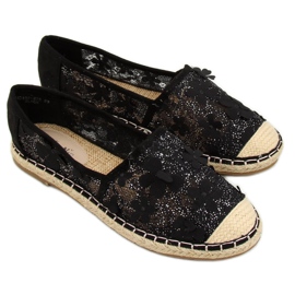 Fekete csipke espadrilles MB188-225 Fekete Fekete csipke espadrilles MB188-225 Fekete