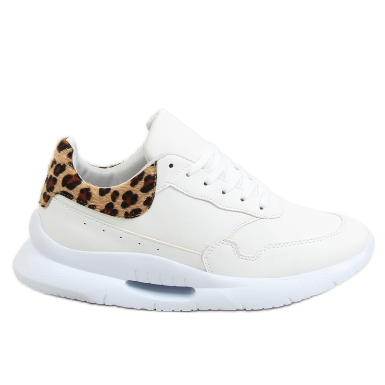 Sportcipő domború talp fehér R-377 WHITE / HAIRLEOPARD