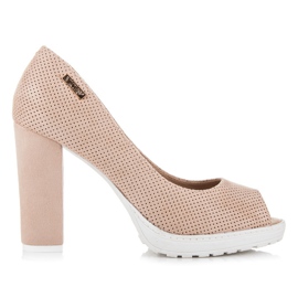 Vices Suede Open Toe szivattyúk barna