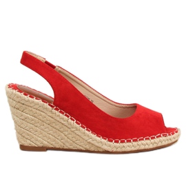 Piros espadrillák ékeken piros YY29P Piros Piros espadrillák ékeken piros YY29P Piros