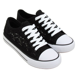 Fekete csipke cipők NB282P Fekete