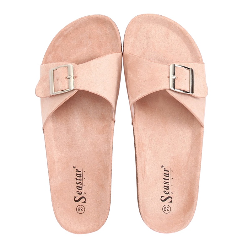 Rózsaszín CK61P Rózsaszín velúr papucs