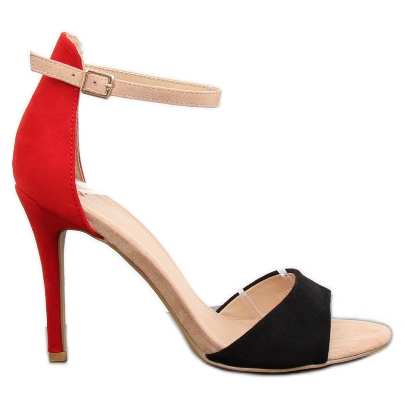 Fekete szandál magas sarkú WD100P Fekete piros