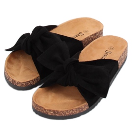 Fekete velúr fekete CK02P Fekete papucs