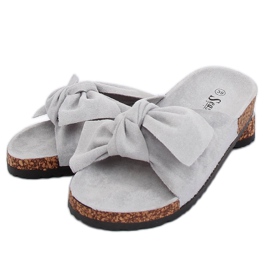 Szürke Velúr szürke papucs CK02P Szürke