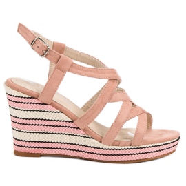 Kerline Divatos ék szandál rózsaszín