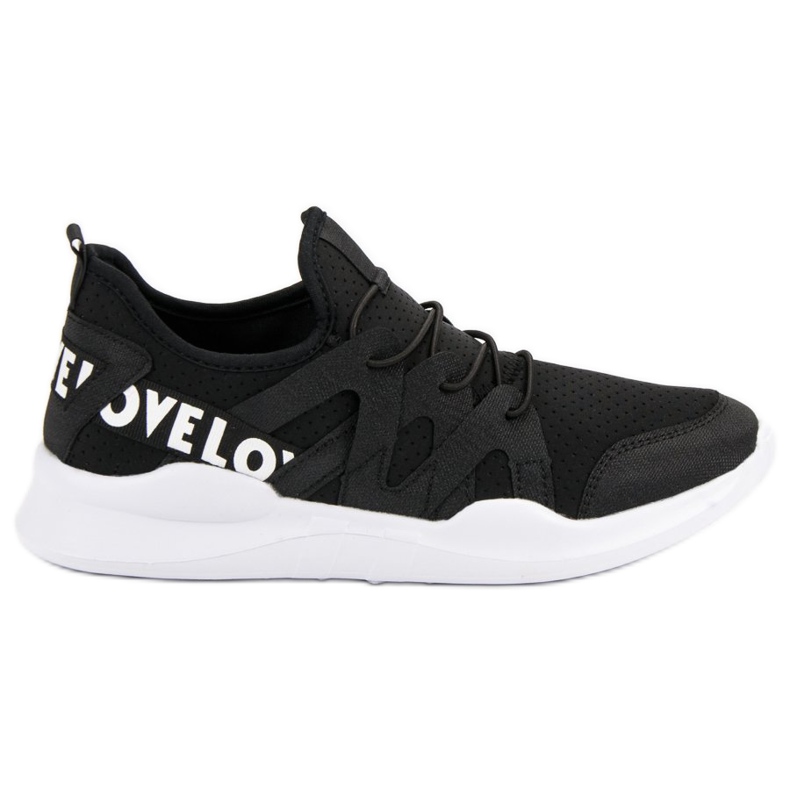 Fekete textil sportcipő