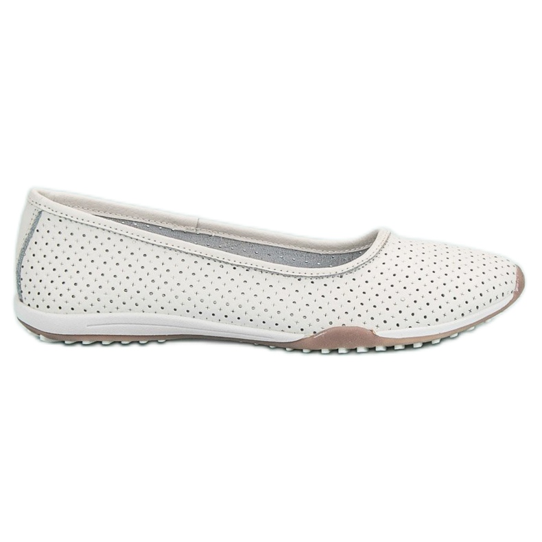 Filippo Áttört bőr balerinák fehér