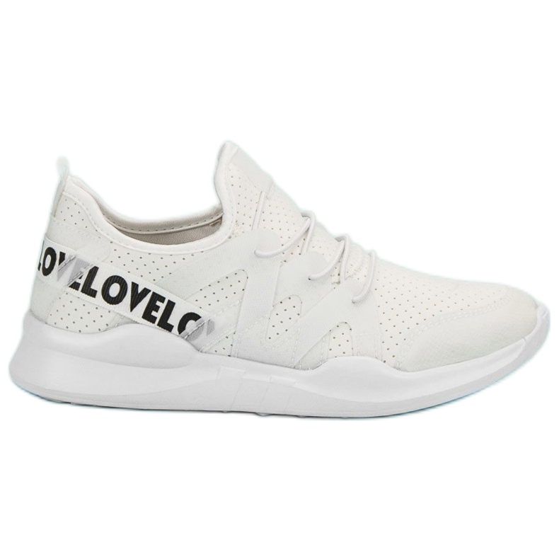 Fehér textil sportcipő