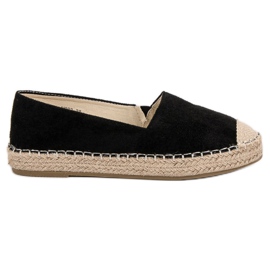 Small Swan Velúr Espadrilles fekete
