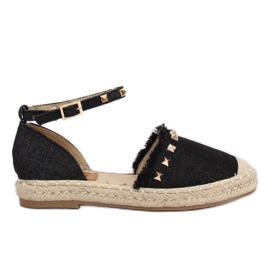 Fekete farmer espadrilles CH-1K211 Fekete