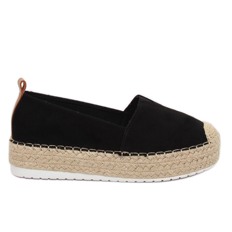 Fekete BL247 Fekete espadrilles magas talpon