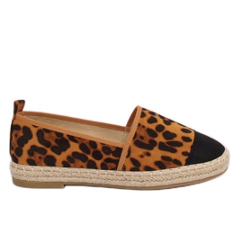 Női espadrilles 888-15 Leopard fekete barna sokszínű