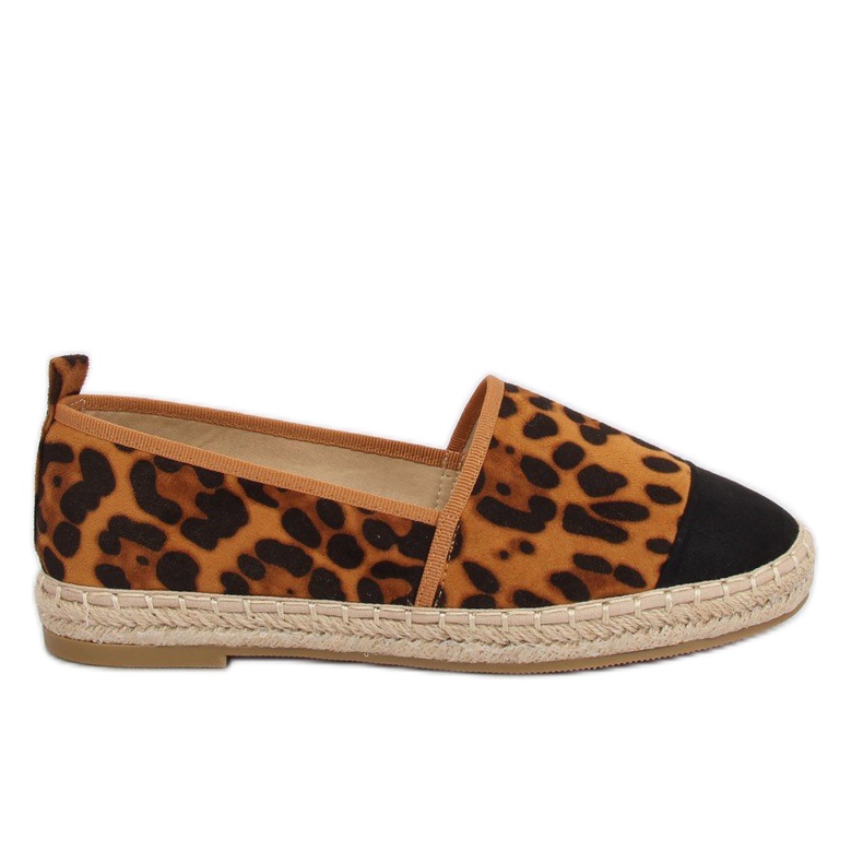 Női espadrilles 888-15 Leopard fekete barna sokszínű