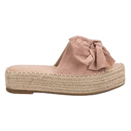 Espadrilles papucs a platformon rózsaszín Espadrilles papucs a platformon rózsaszín