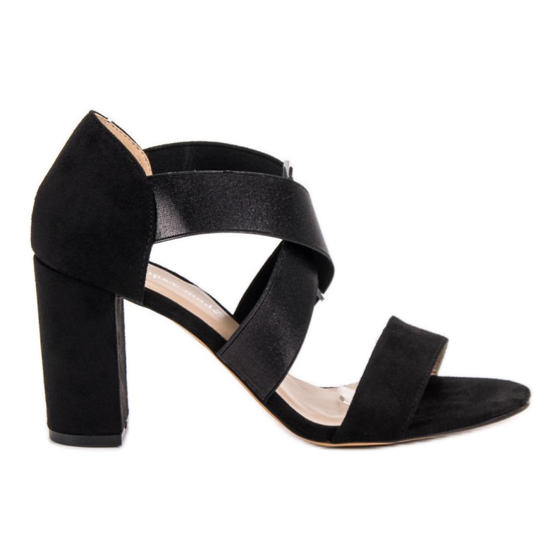 Super Mode Fekete magas sarkú szandál