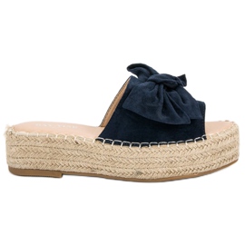 Espadrilles papucs a platformon kék sötétkék Espadrilles papucs a platformon kék sötétkék