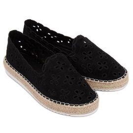 Fekete áttört espadrilles LT112 Fekete Fekete áttört espadrilles LT112 Fekete