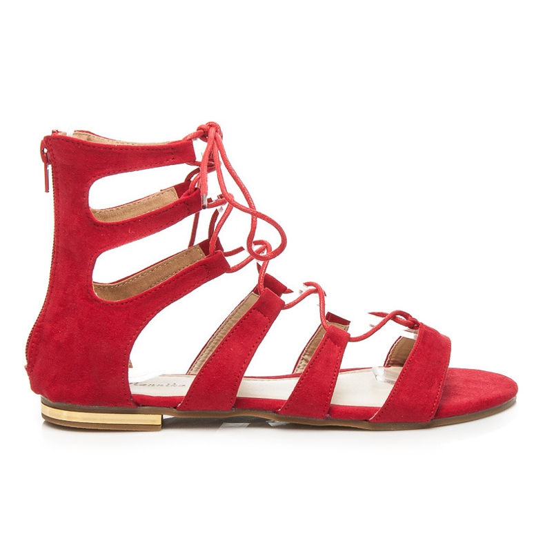 Mannika Velúr rómaiak kötéssel piros Mannika Velúr rómaiak kötéssel piros